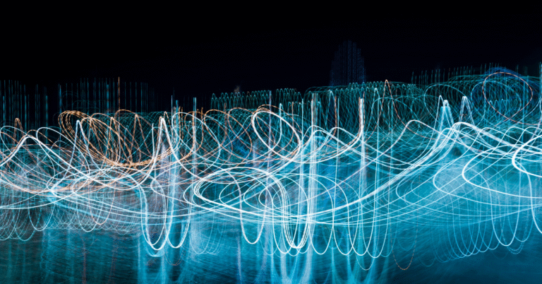 Abstract visualization of Invisible String Theory in multiple dimensions representing invisible string theory physics concepts